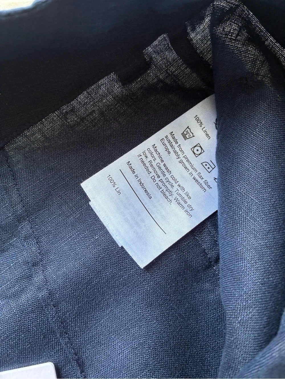 NWT Quince 💯 European linen Navy Wide-Leg Linen-Blend Chinos